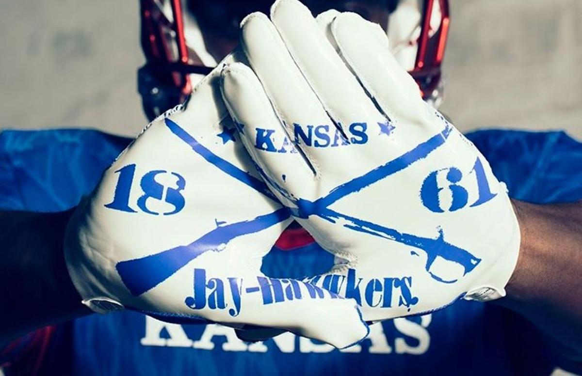 The KU football team’s “Jay-Hawkers” uniforms.