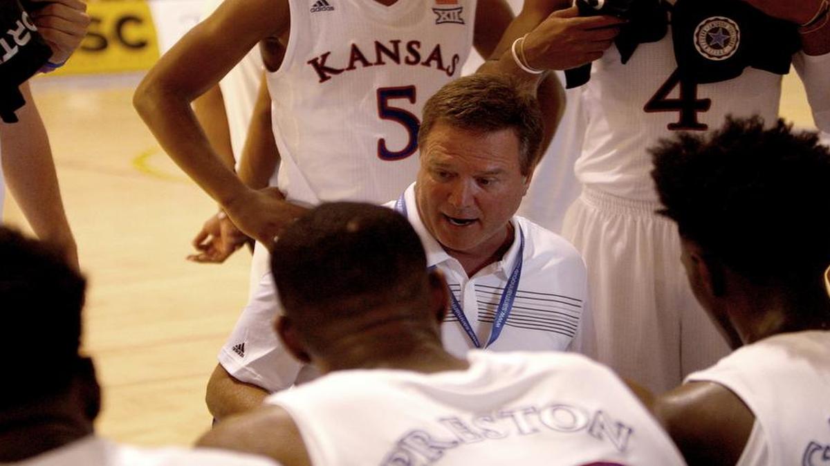 While KU coach Bill Self was in Italy with the Jayhawks (above), New Jersey point guard Jalen Carey on Sunday listed Kansas as one of his six finalists.