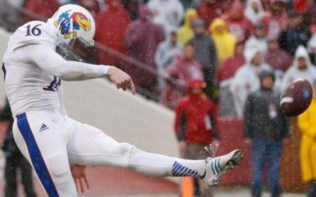 
Trevor Pardula flourished at Kansas, averaging punts of 43.7 yards in 2013 and 44.3 yards in 2014. He is among three Jayhawks at the NFL Combine, including linebacker Ben Heeney and cornerback JaCorey Shepherd.
