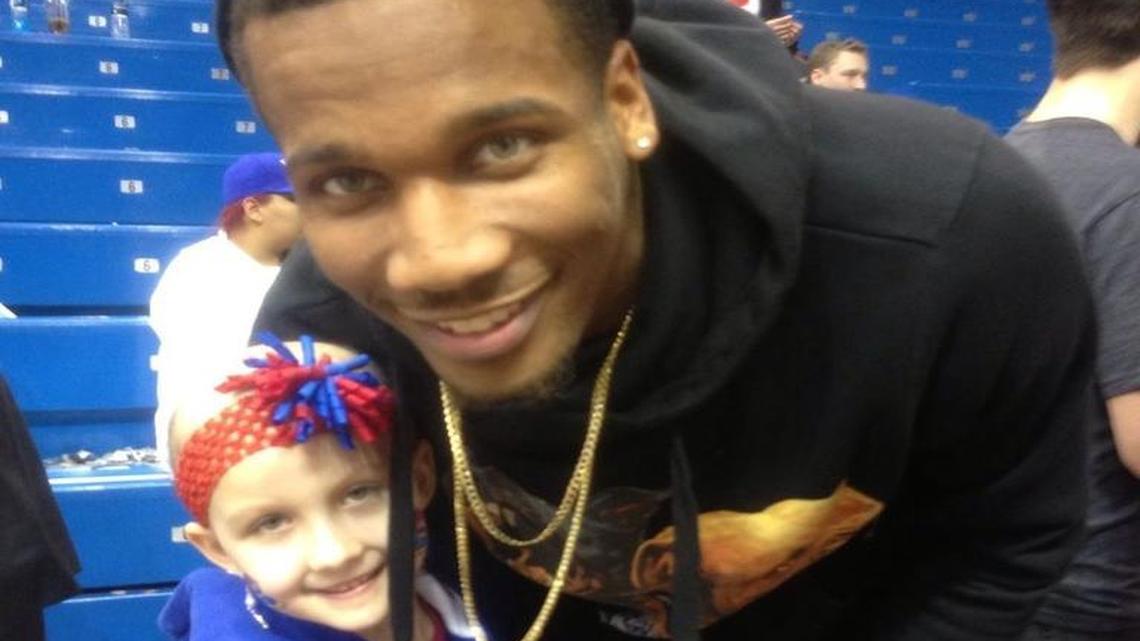 Kansas Jayhawks guard Wayne Selden has been friends for three years with 9-year-old Karis Selk of Topeka, who has a form of brain cancer that is now in remission.