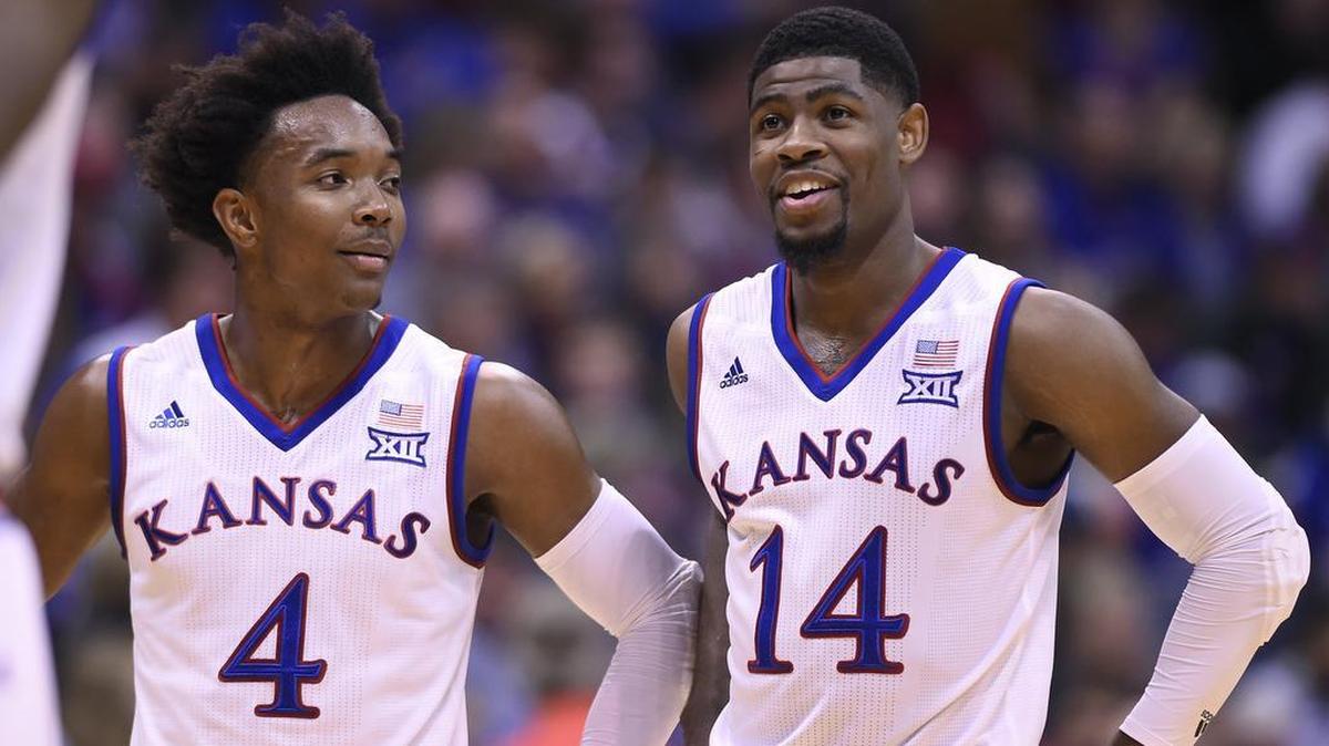 KU’s Malik Newman (right) said teammate Devonté Graham told him that the Jayhawks’ basketball rivalry with K-State is “the Missouri game times 10.”