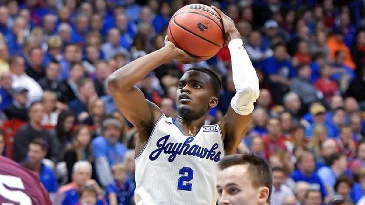Kansas Jayhawks guard Lagerald Vick put up a shot during Tuesday’s victory over Texas Southern.