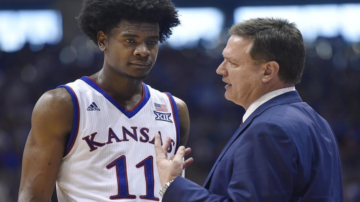 Kansas coach Bill Self (right) has started Josh Jackson in every game this season.