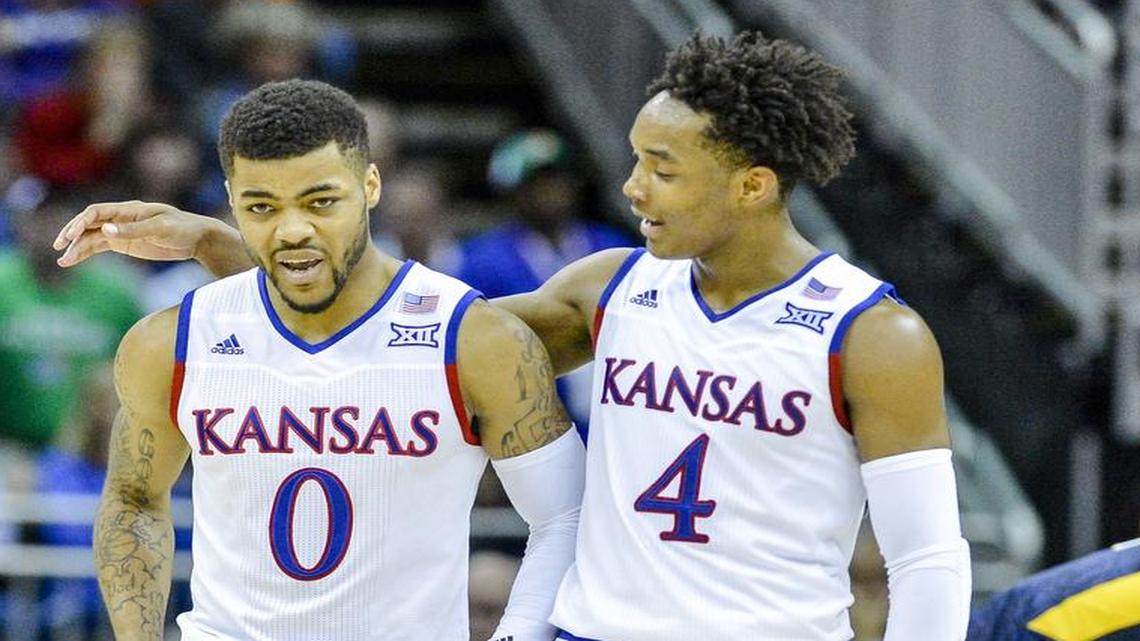 Kansas’ Frank Mason (left) and Devonté Graham could be joined by two more guards on the floor this season.