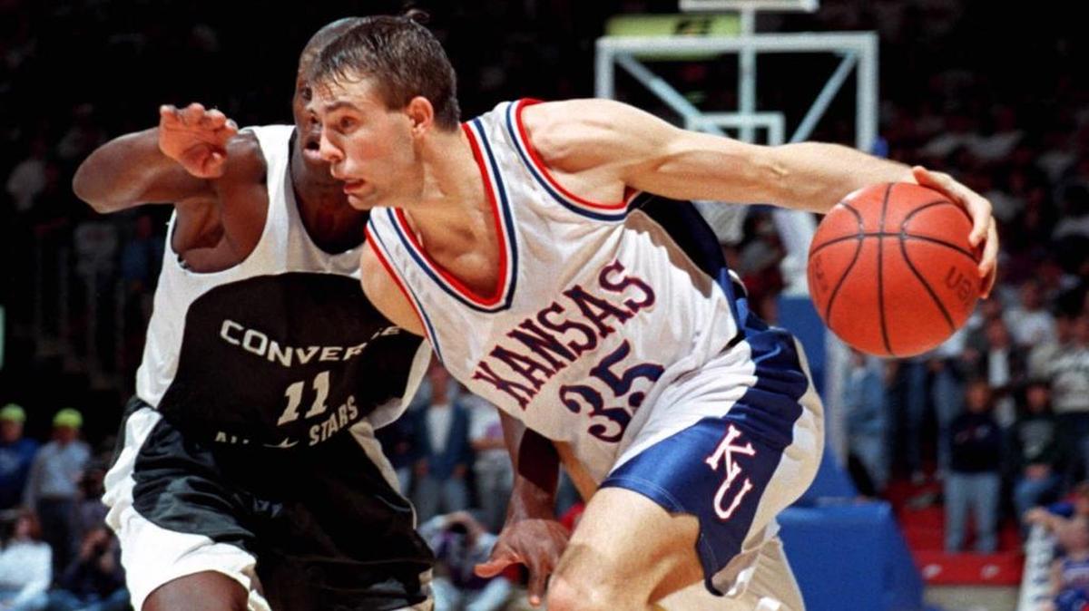 Former Kansas guard Jerod Haase during a 1995 exhibition game.