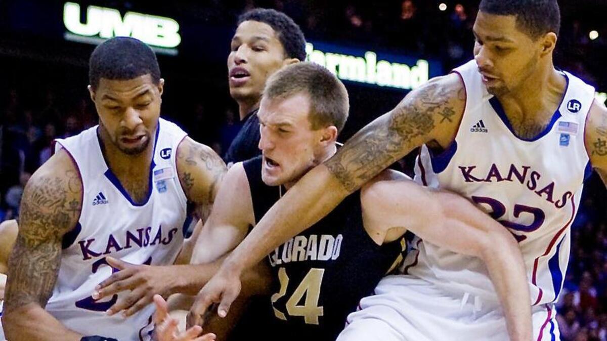 The Morris twins, Markieff (left) and Marcus were bruisers who made their statement in 2011 when they helped the Jayhawks win another conference title. They took care of the dirty work in the Big 12 Tournament that year when they both had 20 points and both rebounded well against Colorado on March 11, 2011. Colorado’s Levi Knutson had an unfortunate moment of getting pinned between the twins during the game.