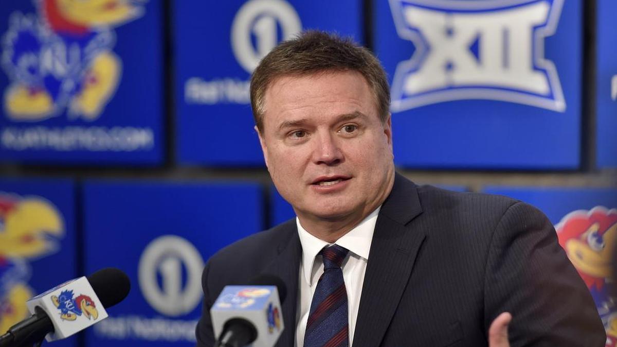 Kansas coach Bill Self spoke with the reporters during Kansas basketball media day on Thursday.