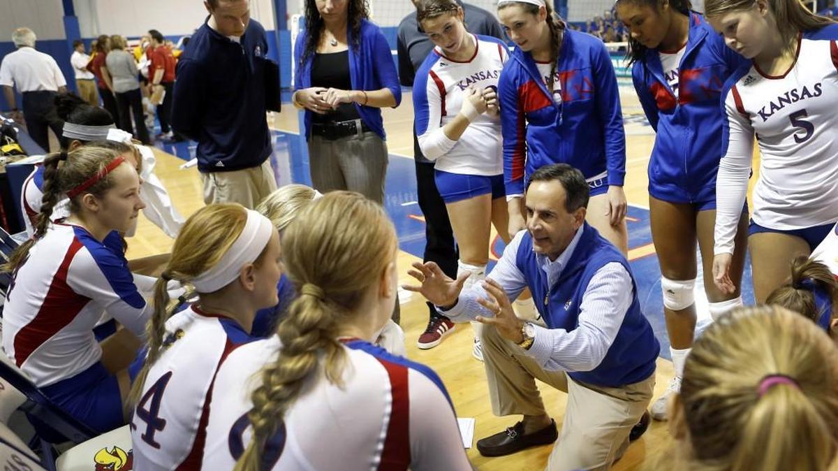 Kansas volleyball coach Ray Bechard and his Jayhawks lost a battle for first place to Texas.
