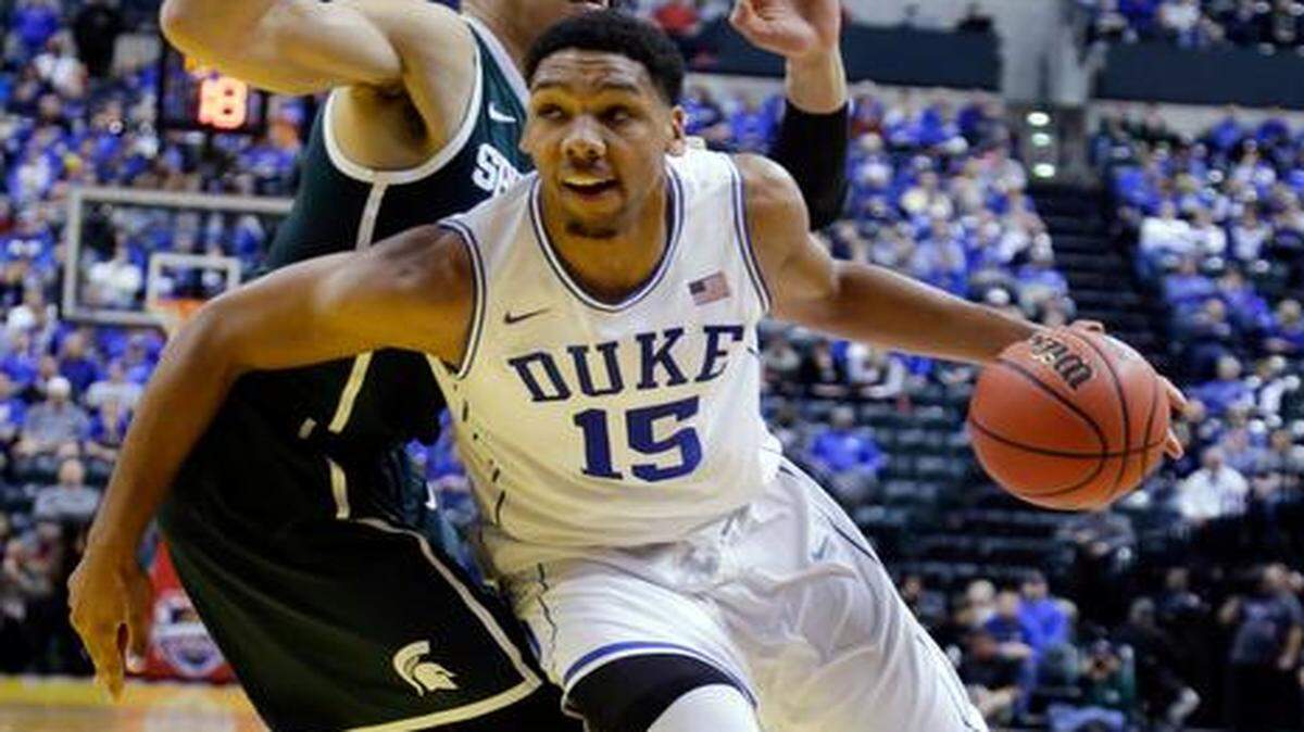 
Duke freshman center Jahlil Okafor is the consensus top prospect in the 2015 NBA Draft. Okafor, who had 17 points and five rebounds in the Blue Devils’ victory over Michigan State on Tuesday night in the Champions Classic in Indianapolis, had many NBA scouts watching him.
