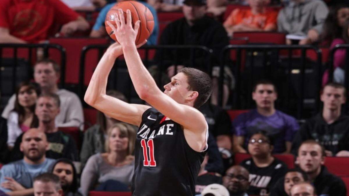 
Ukraine’s Sviatoslav Mykhailiuk played last month at the Nike Hoop Summit in Portland, Ore. 
