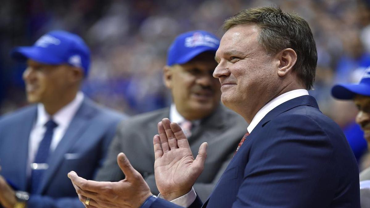 Kansas coach Bill Self (right) and his team are chasing a 13th consecutive Big 12 regular-season championship.