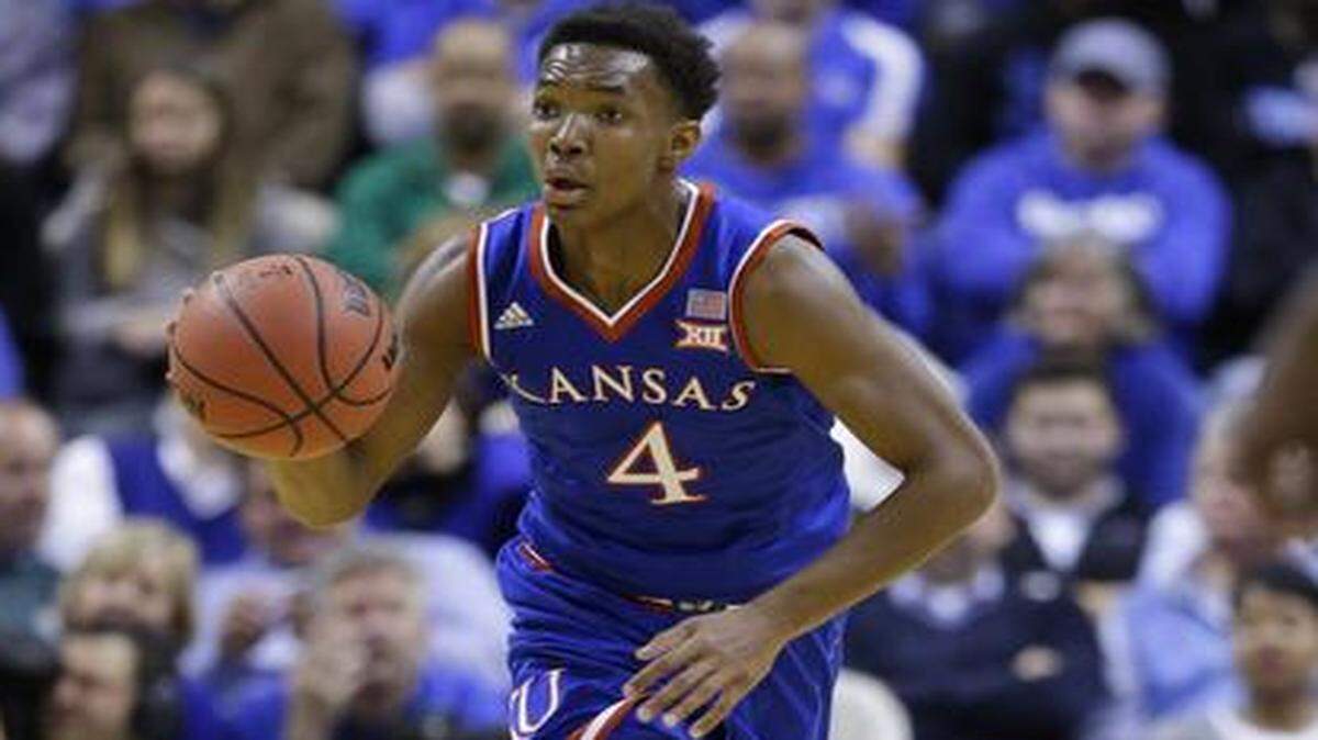 
KU freshman point guard Devonte’ Graham suffered a sprained right shoulder against Kentucky on Tuesday but could return Monday against Rider after missing practice Thursday and Friday.
