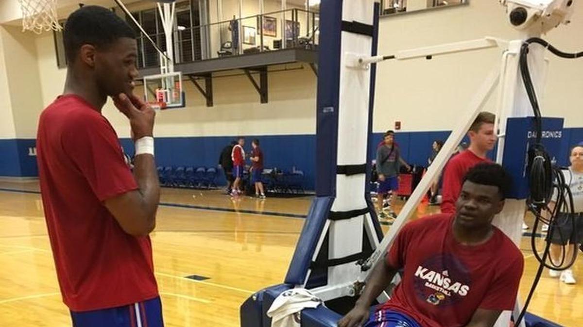 KU coach Bill Self says freshmen Billy Preston (left) and sophomores Udoka Azubuike (right) and Mitch Lightfoot need to play big for the Jayhawks this season.