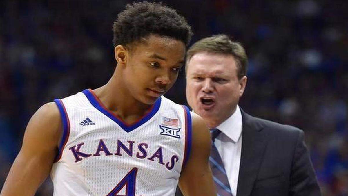 
Kansas coach Bill Self let freshman Devonte Graham hear it during the second half of Monday night’s game at Allen Fieldhouse.


