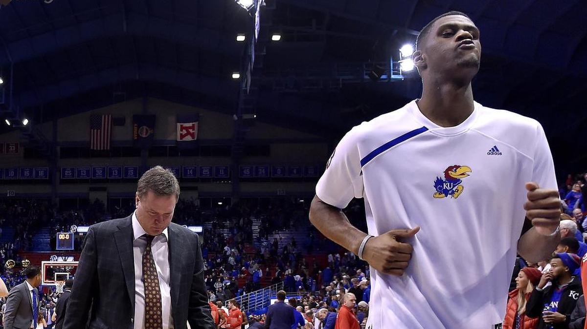 Kansas coach Bill Self could have used prize recruit Billy Preston (right) on Tuesday night in an 85-73 loss to Texas Tech at Allen Fieldhouse. Preston has been held out 14 games so far this season.