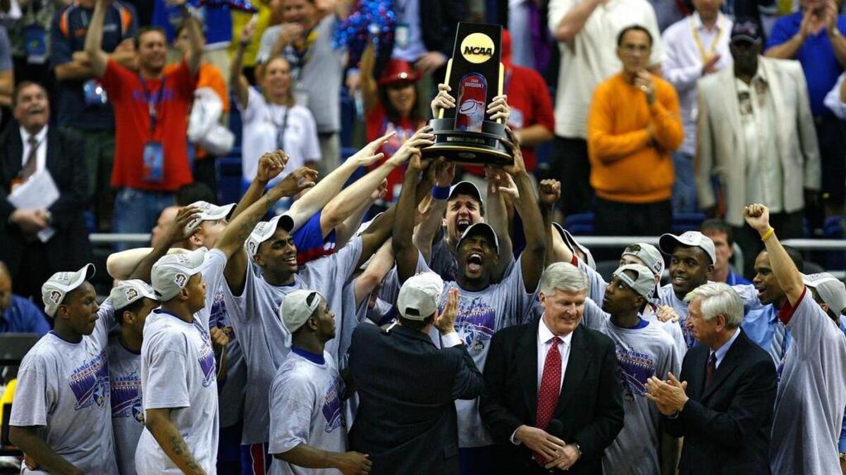 The Big 12 Conference title was more of a footnote when the Jayhawks’ season ended in 2008. The team not only got to hoist the conference title trophy, but the tournament title trophy and eventually the NCAA championship trophy when they beat Memphis for the title in San Antonio.