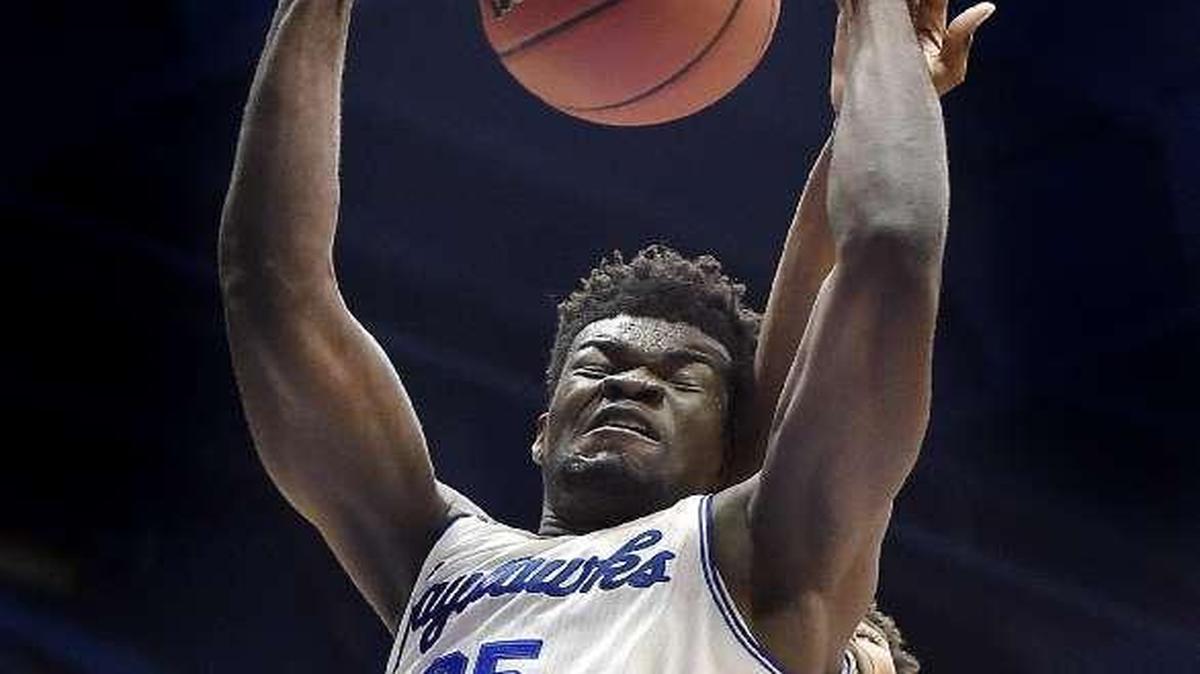 Kansas freshman center Udoka Azubuike will miss the rest of the season after tearing ligaments in his left wrist at practice on Tuesday.