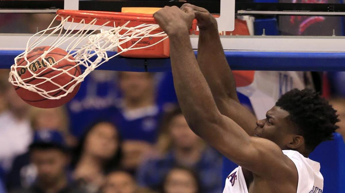 “I think he looks absolutely great,” said KU coach Bill Self about center Udoka Azubuike, who stuffed the ball seven times against UNC Asheville on Friday at Allen Fieldhouse.