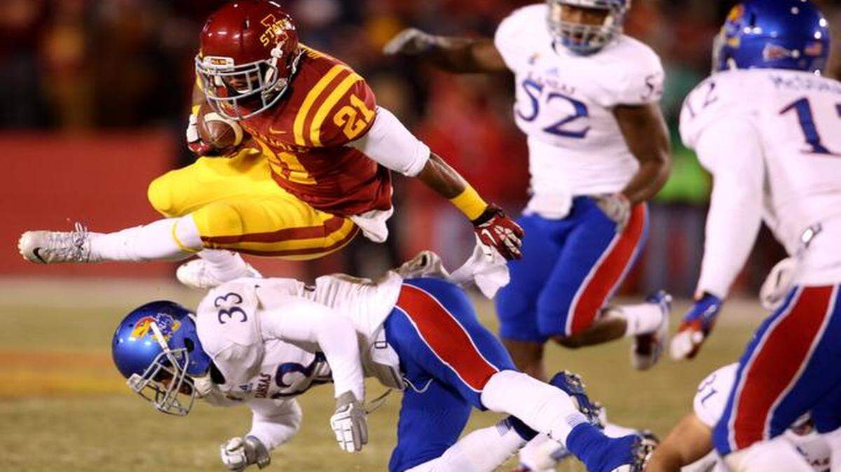 
Kansas safety Cassius Sendish, who upended Iowa State’s Shontrelle Johnson during a game last year, was named as one of the Jayhawks’ captains.
