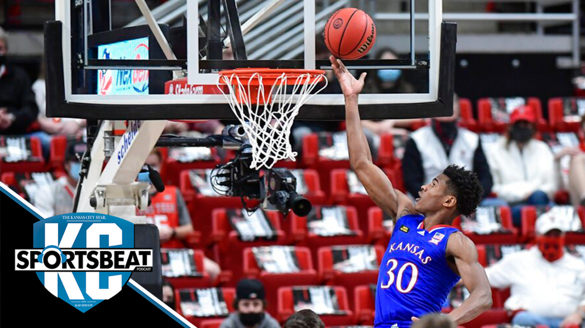 Kansas’ Ochai Agbaji was the standout against Texas Tech on Thursday.