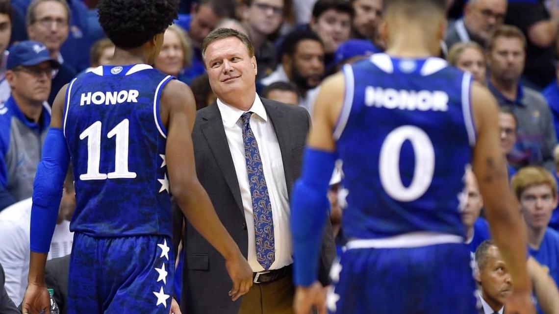 Kansas coach Bill Self could only half smile during a close game with Siena Friday night at Allen Fieldhouse, but the Jayhawks pulled away late and won, 86-65. And with the win, Self became the winningest coach in Allen Fieldhouse history with 207 wins against only 9 losses.