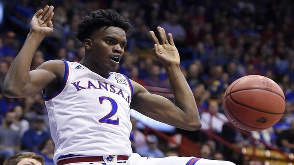 Freshman guard Lagerald Vick (2) is averaging just 7.8 minutes per game while getting his feet wet in the Kansas program, and he has missed the Jayhawks’ last two games because of illness.