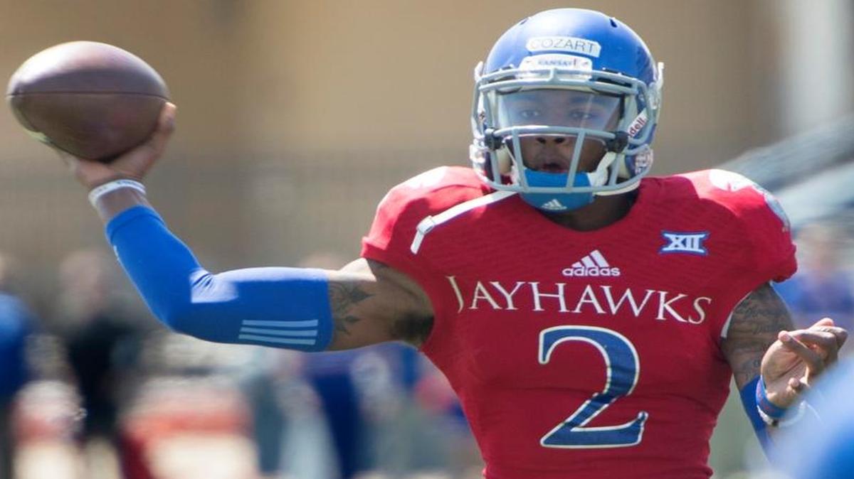 Playing with the first-team offense, Kansas quarterback Montell Cozart threw two interceptions on his first three drives of the Jayhawks’ spring football game and three for the game. Cozart finished his afternoon Saturday 10 of 19 for 137 yards.