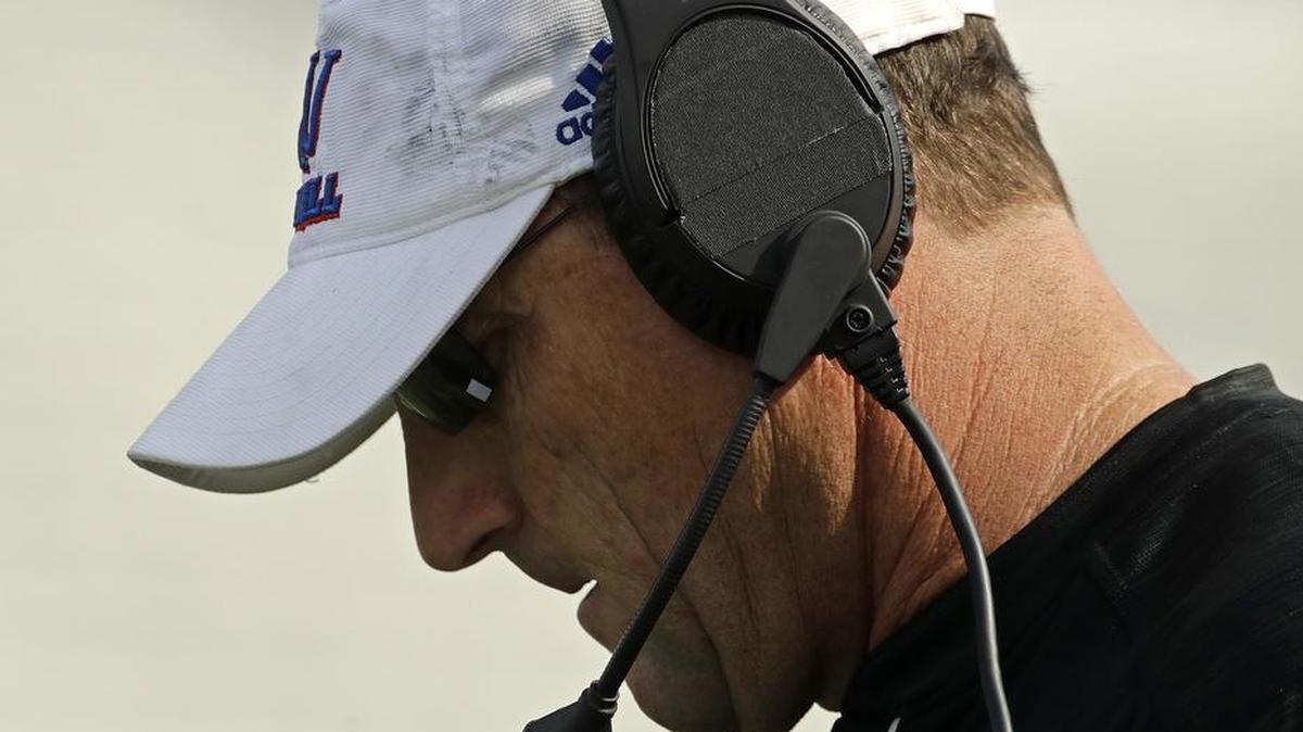 Head football coach David Beaty and the Kansas Jayhawks are 1-8 on the season.