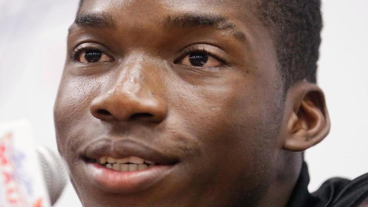 Kansas freshman forward Cheick Diallo spoke at a news conference after the Jayhawks beat Vanderbilt in the championship game of the Maui Invitational on Wednesday in Lahaina, Hawaii. Earlier Wednesday, the NCAA announced that Diallo would be eligible to play for Kansas on Tuesday against Loyola (Maryland), ending a protracted investigation into Diallo’s education and background.