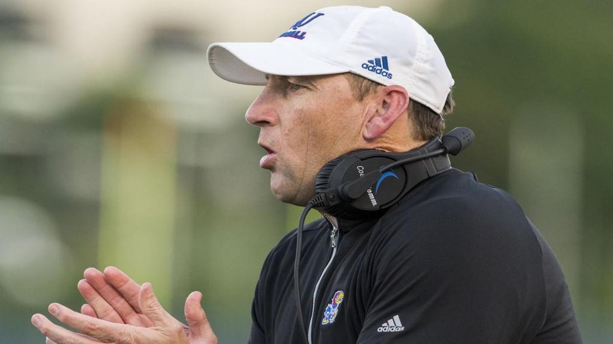 
The rash of injuries Kansas has endured this year “gives an opportunity for somebody young to step in there and try to make some plays,” says head coach David Beaty.

