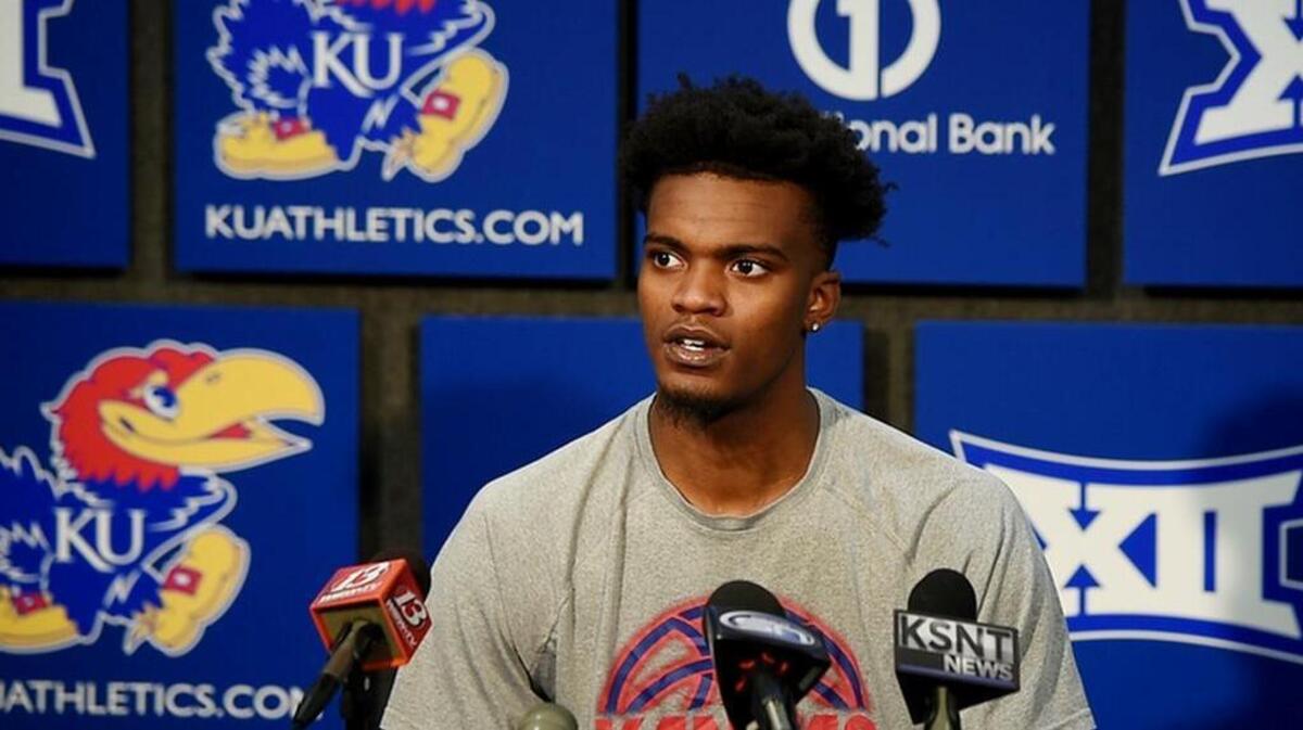 Former KU men’s basketball guard Lagerald Vick, who played for the Jayhawks from 2015-19 before taking a leave of absence.