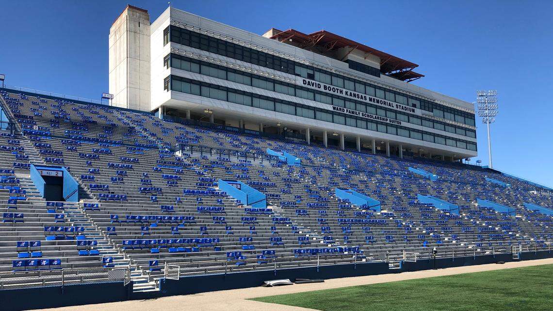 Here’s a look at the west side of Booth Memorial Stadium.