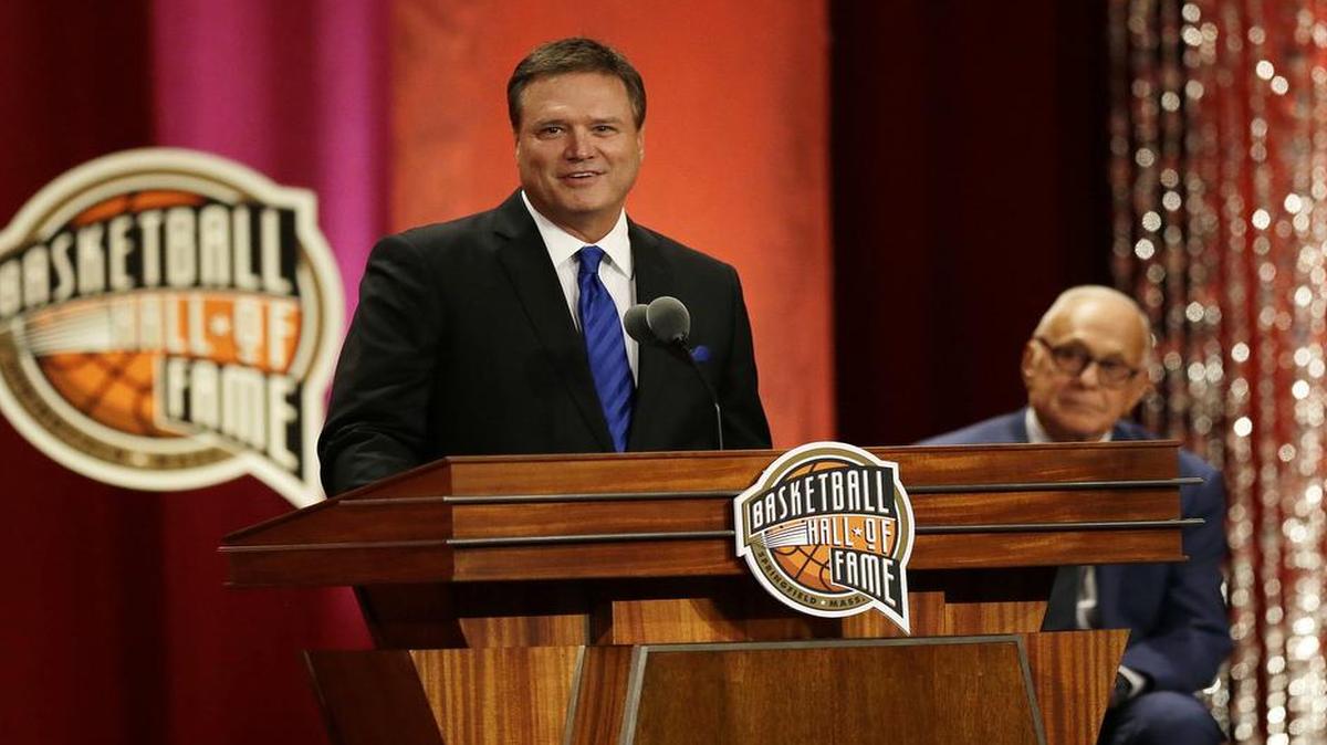 Kansas coach Bill Self was inducted into the Naismith Memorial Basketball Hall of Fame last weekend.