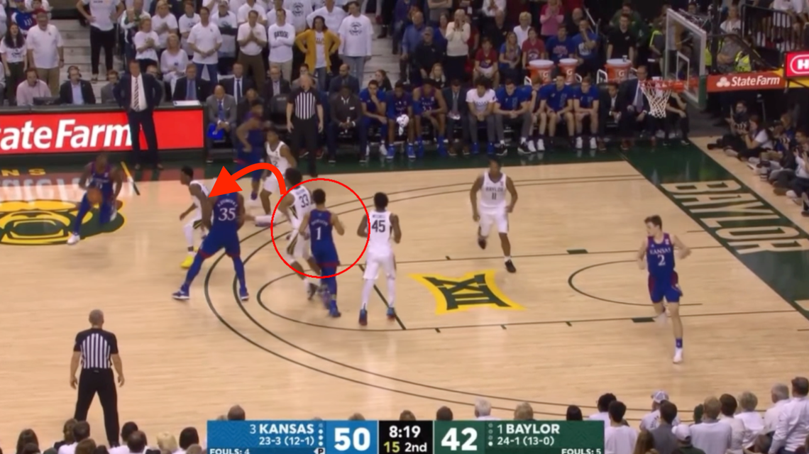 Kansas guard Devon Dotson lifts.