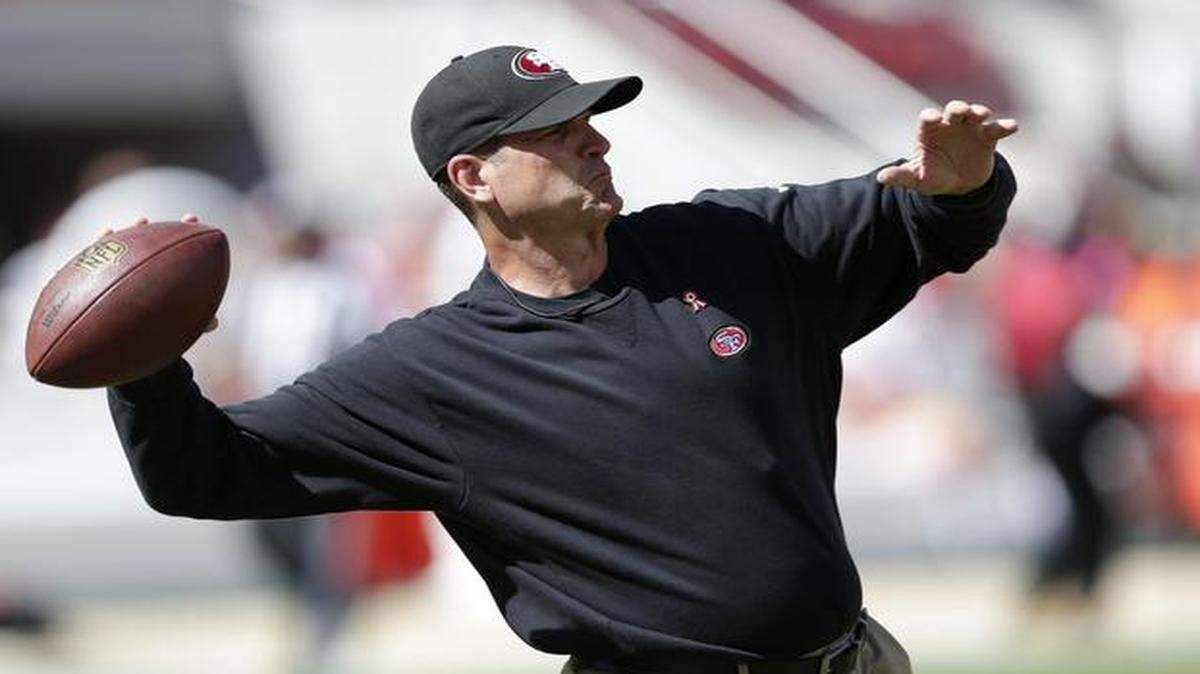 
San Francisco 49ers coach Jim Harbaugh’s name has been linked to possible interest in the coaching vacancy at KU.
