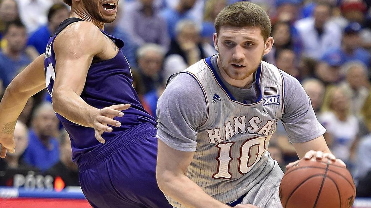 Svi Mykhailiuk (right) has not been so productive for Kansas over the course of the last few games.
