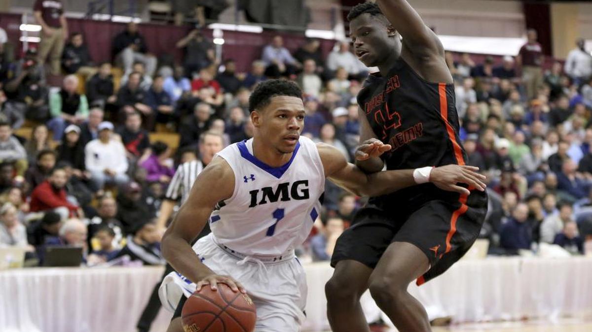 IMG Academy point guard Trevon Duval (left) chose Duke from a list of finalists that included Kansas.