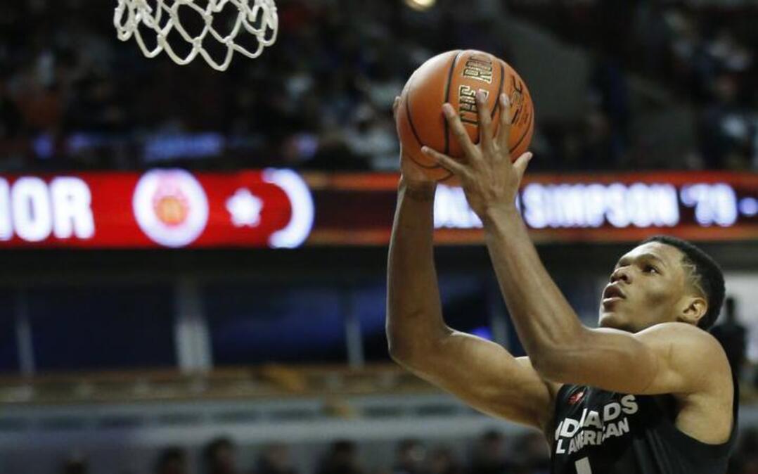 Trevon Duval (right) at the McDonald's All-American boys high school basketball game in Chicago on March 29.
