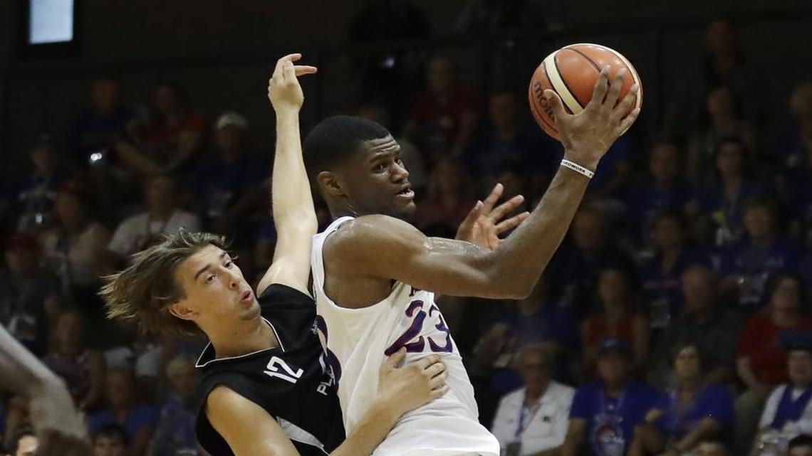 Freshman Billy Preston (right) participated in KU’s trip to Italy in August, then came back to Lawrence for his first Kansas basketball Boot Camp in September.