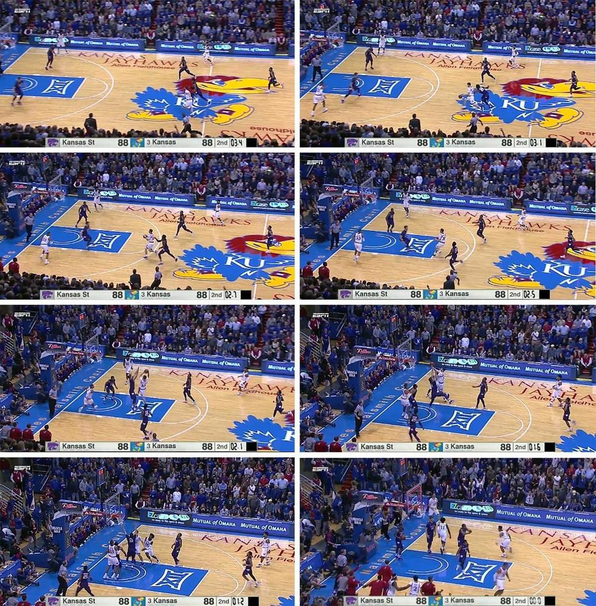 KU guard Svi Mykhailiuk took extra steps en route to his game-winning layup against K-State last season in Lawrence.
