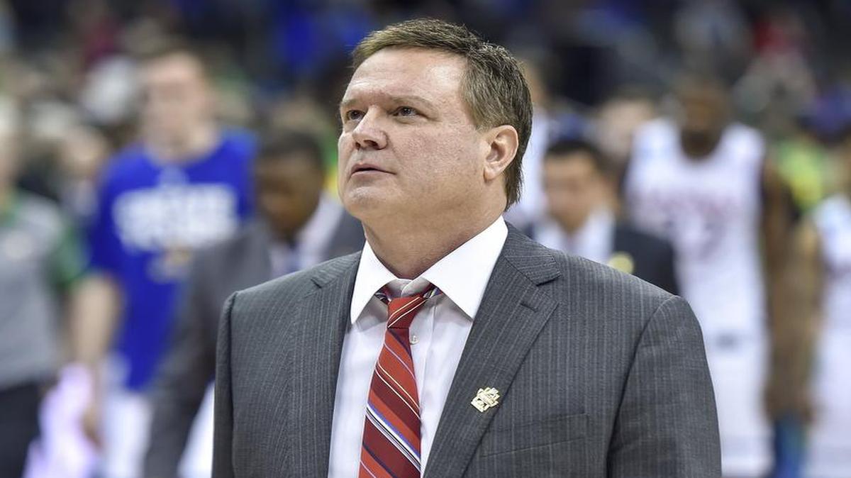 Malik Hall, a 6-foot-5 junior wing from Wichita’s Sunrise Christian Academy, says he’s been offered a scholarship to play for coach Bill Self (above) at Kansas.