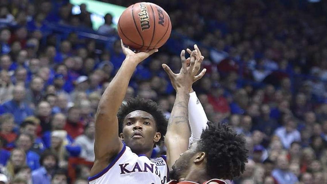 KU’s Devonte’ Graham, who scored 14 points against Nebraska on Saturday, is tied for the team lead in free-throw shooting at 77.8 percent.