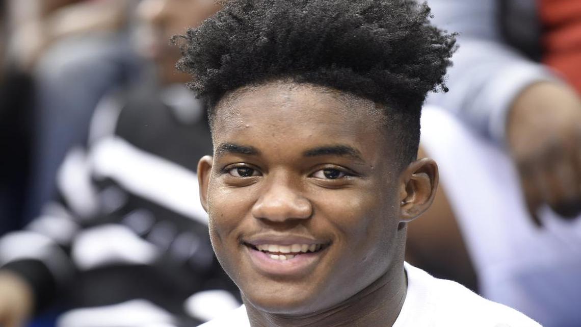 Chicago point guard Markese Jacobs committed to KU after he took in Late Night in the Phog festivities last year.