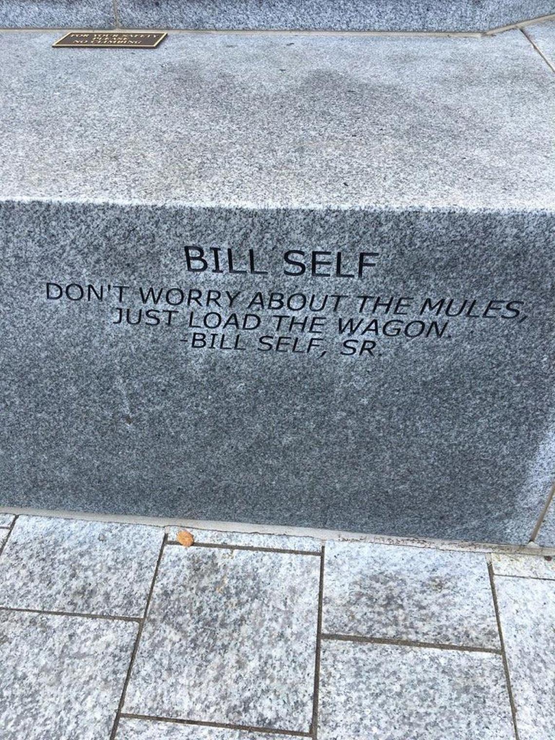 The name of Kansas men’s basketball coach Bill Self is forever etched in basketball lore.