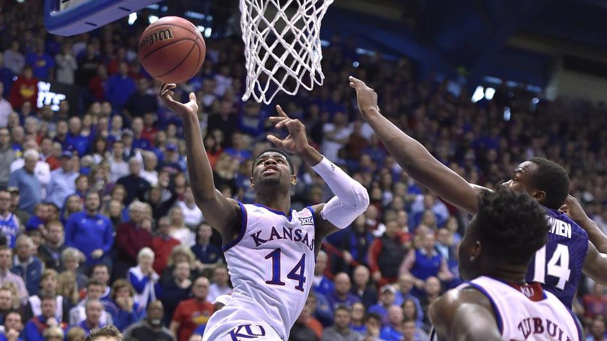 KU guard Malik Newman scored just seven points against K-State on Saturday, but he did hit the winning free throws in the Jayhawks’ 73-72 victory.