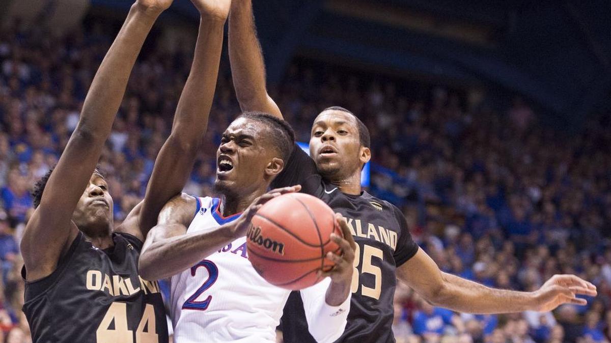 Junior guard Lagerald Vick is averaging 17.6 points per game for the Jayhawks this season.