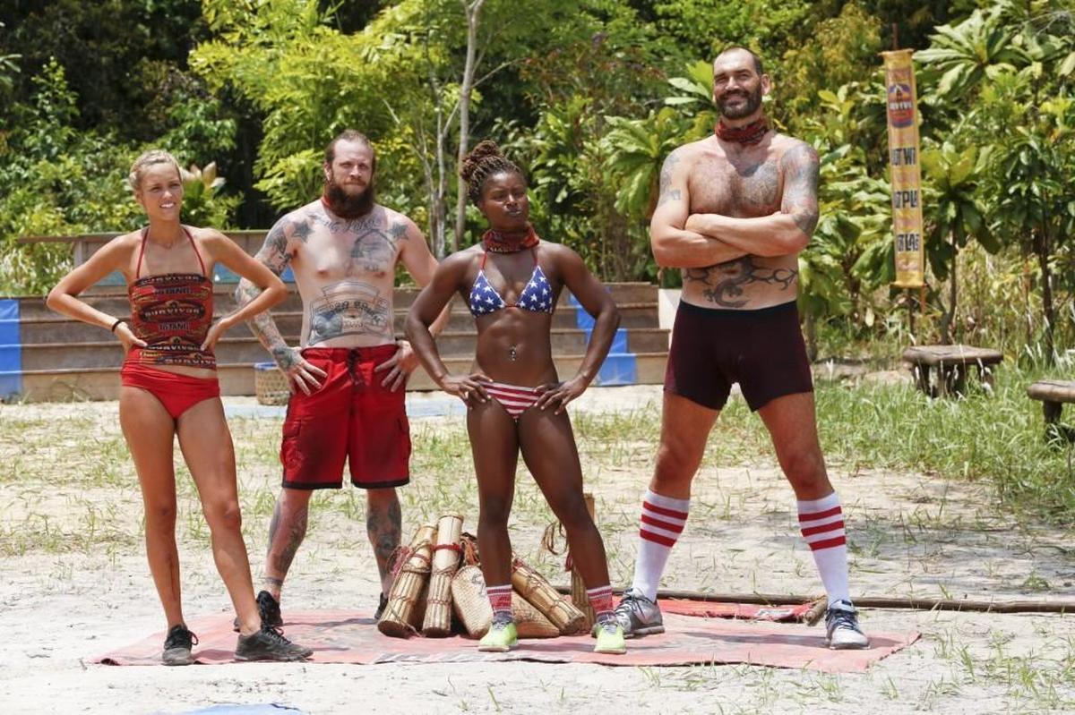 Former NBA player Scot Pollard (right), a standout at the University of Kansas, competed on season 32 of “Survivor.”