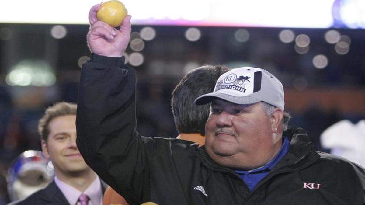 
Under coach Mark Mangino, Kansas won the Orange Bowl on Jan. 3, 2008.
