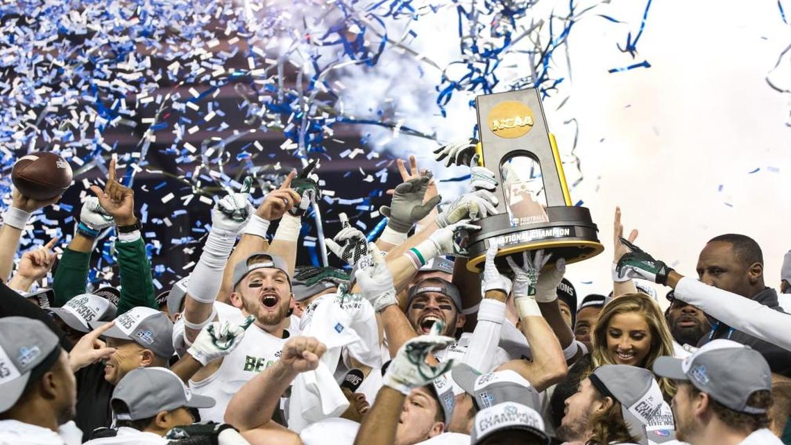 Northwest Missouri State celebrated after winning the Division II national championship by defeating Shepherd (W.Va.) 34-7 at Sporting Park.