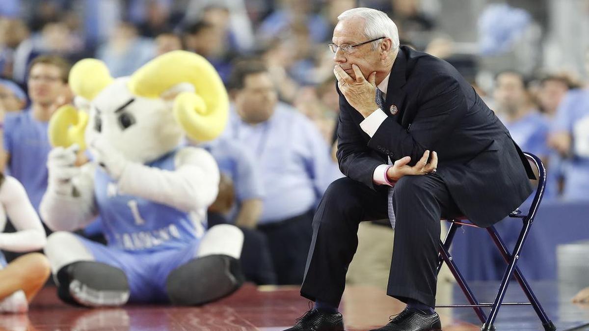 In this April 4, 2016, file photo, North Carolina head coach Roy Williams watches during the first half against Villanova in the NCAA Tournament championship game in Houston.